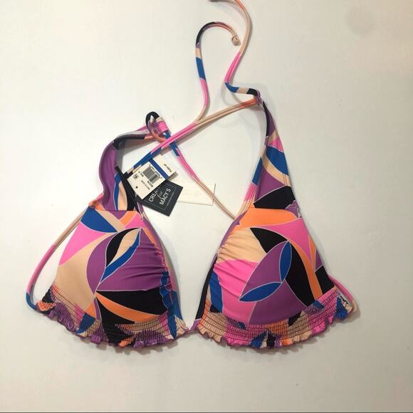 Salt+Cove Kaleidoscope Smocked Bikini swim Top - Picture 4 of 6